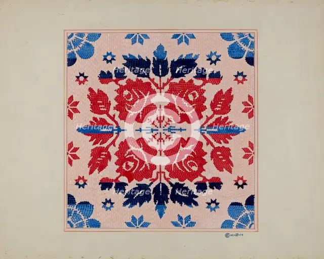 Coverlet (Section), c. 1936. Creator: Cornelius Christoffels.