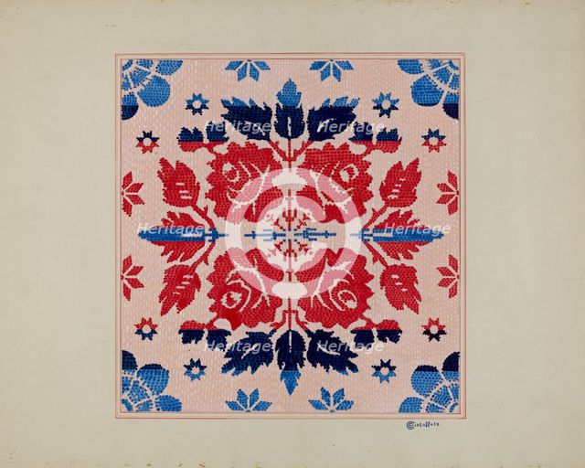 Coverlet (Section), c. 1936. Creator: Cornelius Christoffels.