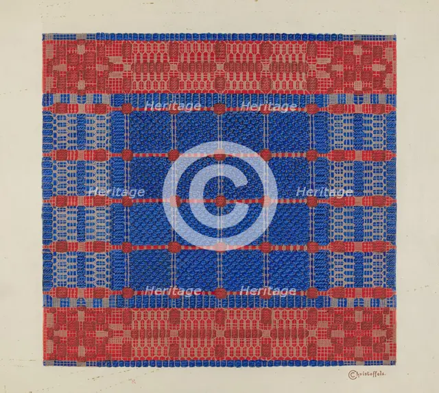 Coverlet (Section), c. 1937. Creator: Cornelius Christoffels.