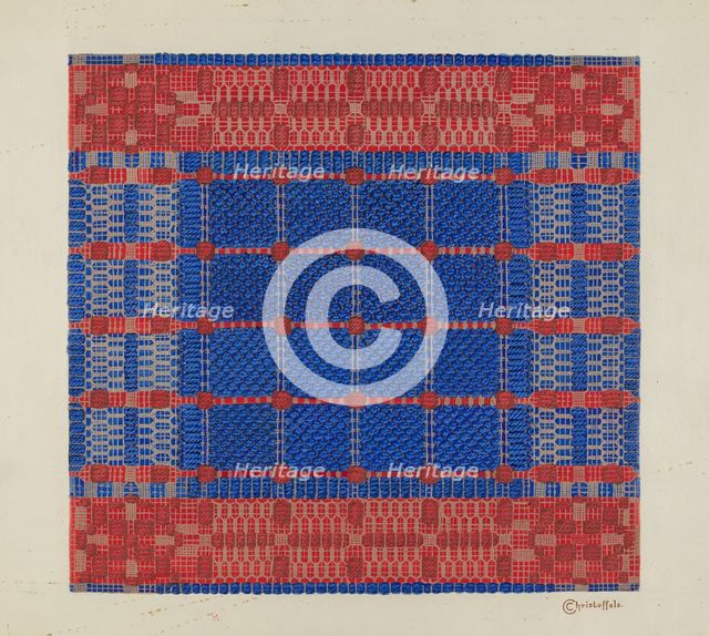 Coverlet (Section), c. 1937. Creator: Cornelius Christoffels.