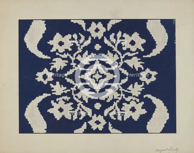 Coverlet Section, c. 1940. Creator: Margaret Linsley.