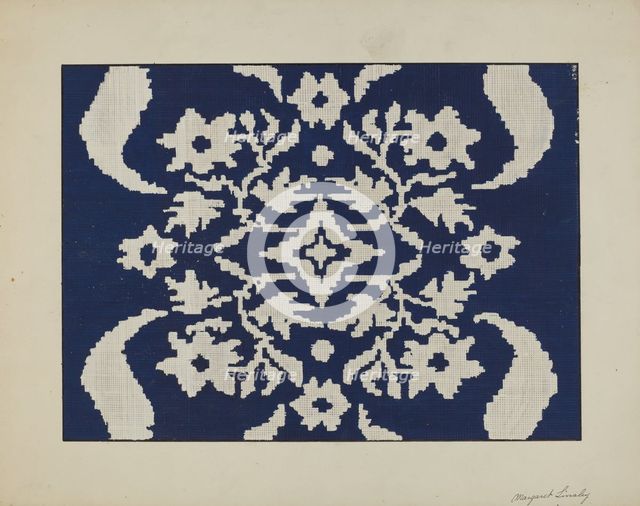 Coverlet Section, c. 1940. Creator: Margaret Linsley.