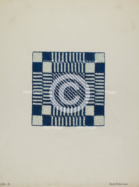 Coverlet (Section of), c. 1940. Creator: Ruth M. Barnes.