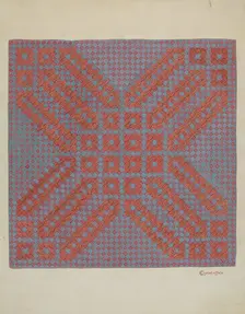 Coverlet - Section of Reverse Side, c. 1937. Creator: Cornelius Christoffels