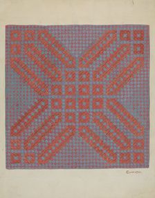 Coverlet - Section of Reverse Side, c. 1937. Creator: Cornelius Christoffels