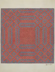 Coverlet - Section of Right Side, c. 1937. Creator: Cornelius Christoffels