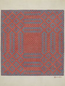 Coverlet - Section of Right Side, c. 1937. Creator: Cornelius Christoffels