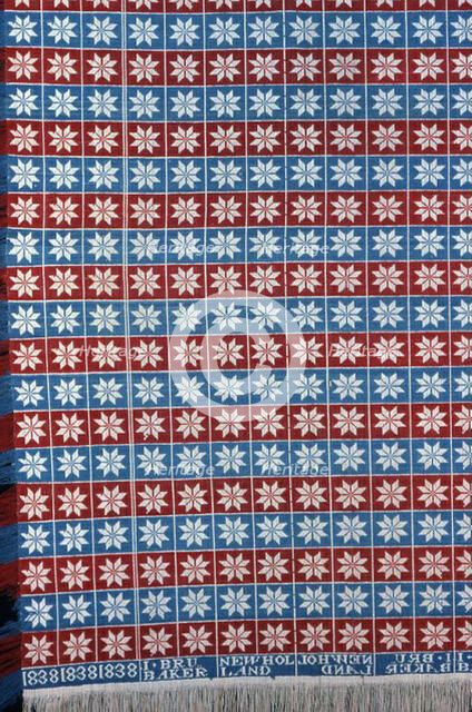 Coverlet, Pennsylvania, 1838. Creator: Isaac Brubaker.