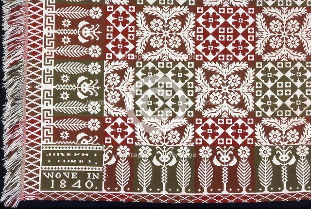 Coverlet, Pennsylvania, 1840. Creator: Unknown.