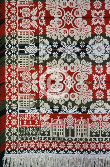 Coverlet, Pennsylvania, 1843. Creator: Martin Hoke.