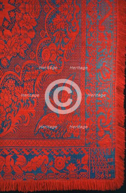 Coverlet, Pennsylvania, 1868. Creator: Ephraim Hausman.