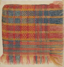 Coverlet (Plaid), c. 1936. Creator: Eva Wilson