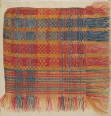 Coverlet (Plaid), c. 1936. Creator: Eva Wilson