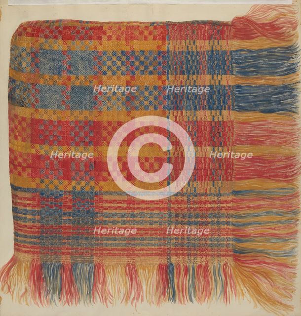Coverlet (Plaid), c. 1936. Creator: Eva Wilson.