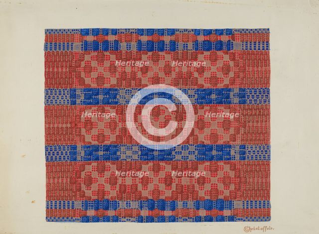 Coverlet (Reverse Side), 1935/1942. Creator: Cornelius Christoffels.