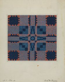 Coverlet (Reverse Side), c. 1936. Creator: Ruth M. Barnes