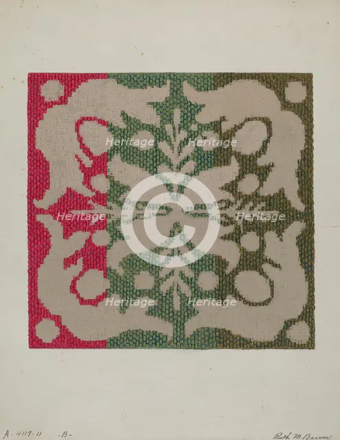 Coverlet (Wool), c. 1937. Creator: Ruth M. Barnes.