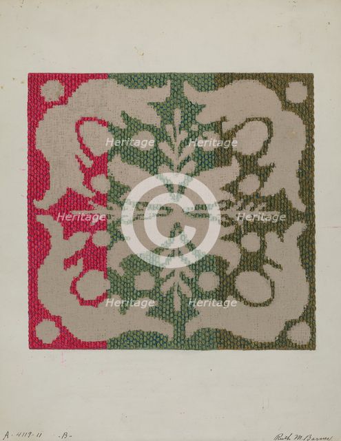 Coverlet (Wool), c. 1937. Creator: Ruth M. Barnes.