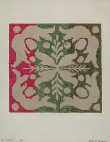 Coverlet (Wool), c. 1937. Creator: Ruth M. Barnes