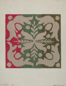 Coverlet (Wool), c. 1937. Creator: Ruth M. Barnes