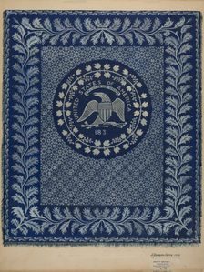 Coverlet (U.S. Seal), 1936. Creator: J. Howard Iams