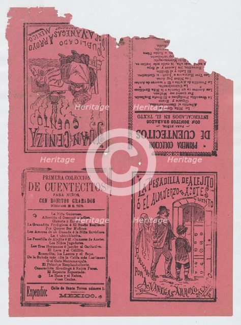 Covers for 'La Pesadilla de Alejito o el Almuerzo de Azotes' and 'Juan Ceniza', c..., ca. 1890-1910. Creator: José Guadalupe Posada.