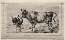 Cow and Ass, 1849. Creator: Charles Meryon (French, 1821-1868)