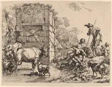 Cow Drinking, 1680. Creator: Nicolaes Berchem