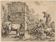 Cow Drinking, 1680. Creator: Nicolaes Berchem