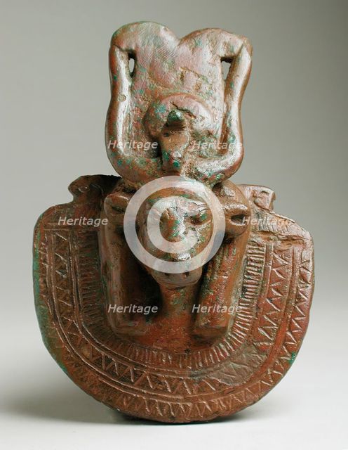 Cow Headed Handle (image 2 of 2), Probably Ptolemaic period (332-30 BCE). Creator: Unknown.
