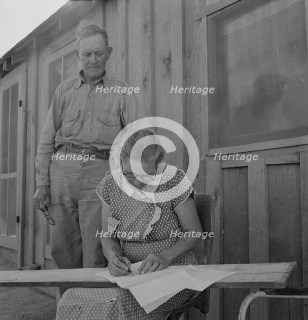 Cow Hollow farmer, came from Oklahoma, has received FSA loan..., Malheur County, Oregon, 1939. Creator: Dorothea Lange.