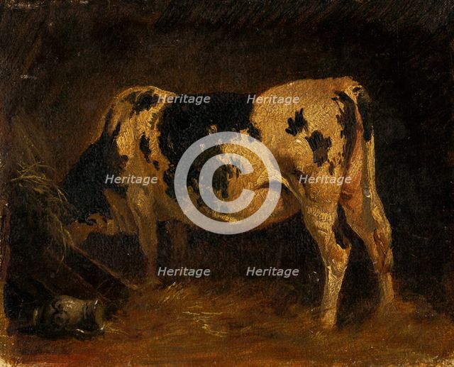 Cow in a Barn, 1840-1860. Creator: Friedrich Gauermann.