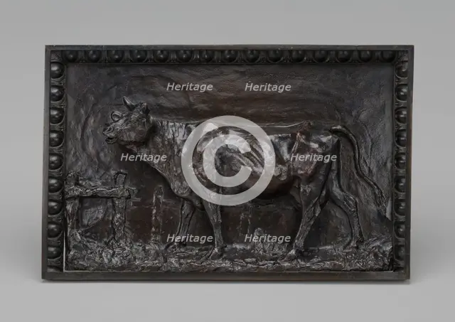 Cow Lowing over a Fence, model c. 1845/1864, cast possibly by 1865. Creator: Christophe Fratin.