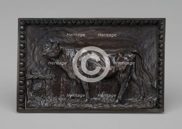 Cow Lowing over a Fence, model c. 1845/1864, cast possibly by 1865. Creator: Christophe Fratin.