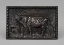 Cow Lowing over a Fence, model c. 1845/1864, cast possibly by 1865. Creator: Christophe Fratin