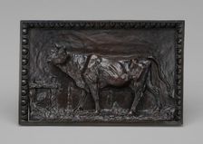Cow Lowing over a Fence, model c. 1845/1864, cast possibly by 1865. Creator: Christophe Fratin
