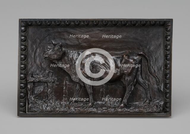 Cow Lowing over a Fence, model c. 1845/1864, cast possibly by 1865. Creator: Christophe Fratin.
