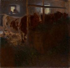 Cow shed (Cows in a stable), 1900. Creator: Klimt, Gustav (1862-1918)
