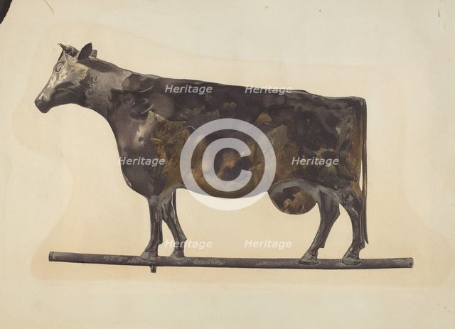 Cow Weather Vane, 1935/1942. Creator: Unknown.