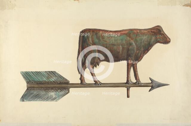 Cow Weather Vane, c. 1938. Creator: Mina Lowry.