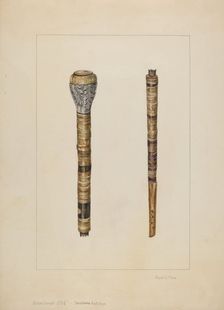 Cowhorn Cane, 1935/1942. Creator: Frank J Mace
