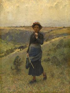 Cowherd in the Ardennes, late 19th-early 20th century. Creator: Evariste Carpentier