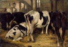 Cowshed, 1856. Creator: Anders Monsen Askevold