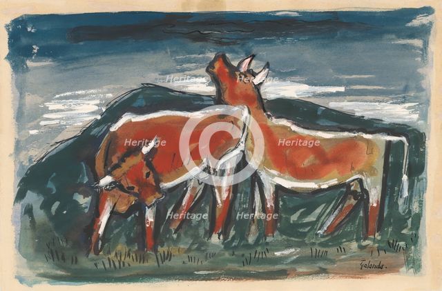 Cows, 1936. Creator: Mikulas Galanda.