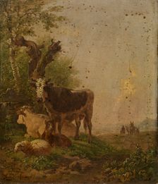 Cows and Sheep, mid-late 19th century. Creator: Eugène Verboeckhoven