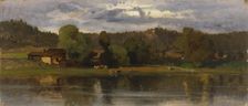 Cows at Lakeside, Evening Atmosphere, 1870-1879. Creator: Hjalmar Munsterhjelm