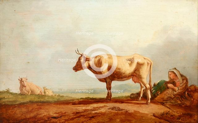 Cows at Pasture, c1800. Creator: Jacob van Strij.