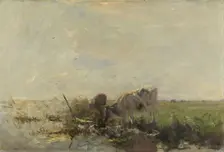 Cows by a pond, 1880-1910. Creator: Willem Maris