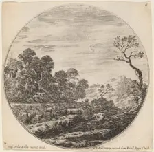 Cows Grazing in a Valley, 1646. Creator: Stefano della Bella