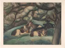 Cows in the Beemster Polder, 1921. Creator: Leo Gestel